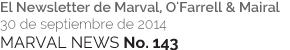 MARVAL NEWS No. 143