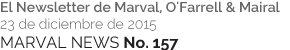MARVAL NEWS No. 157