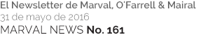 MARVAL NEWS No. 161