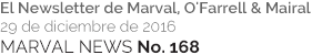 MARVAL NEWS No. 168