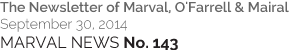 MARVAL NEWS No. 143