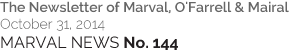 MARVAL NEWS No. 144