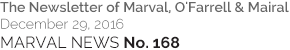 MARVAL NEWS No. 168